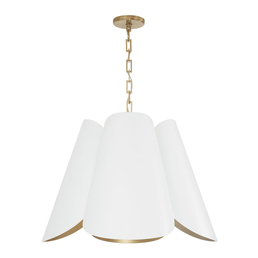 Capital Maeve Pendant in Matte Brass and White