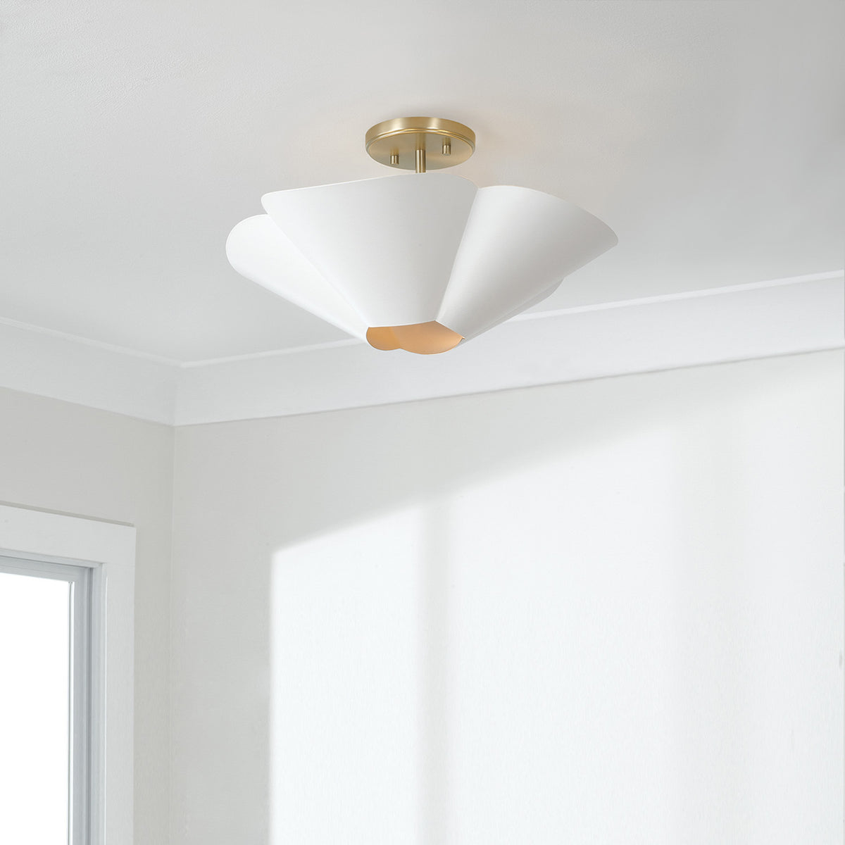 Capital Maeve Small Dual Mount in Matte Brass and White