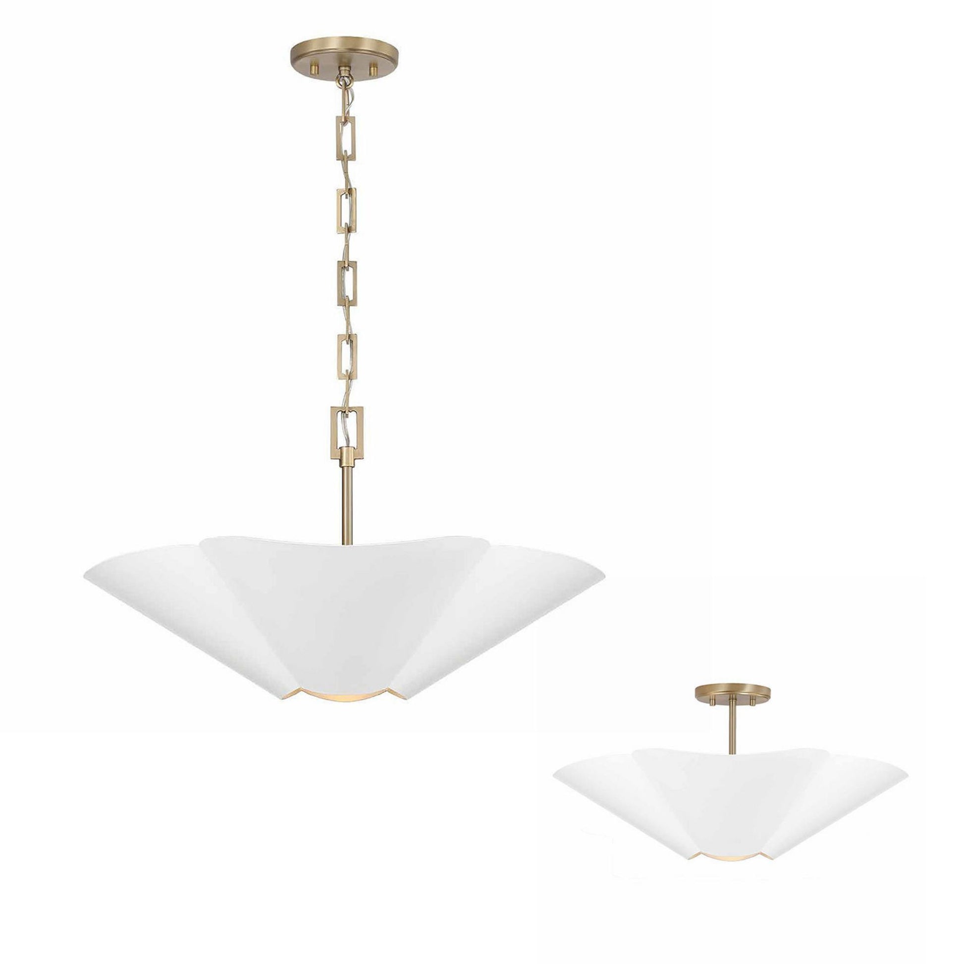 Capital Maeve Medium Dual Mount in Matte Brass and White