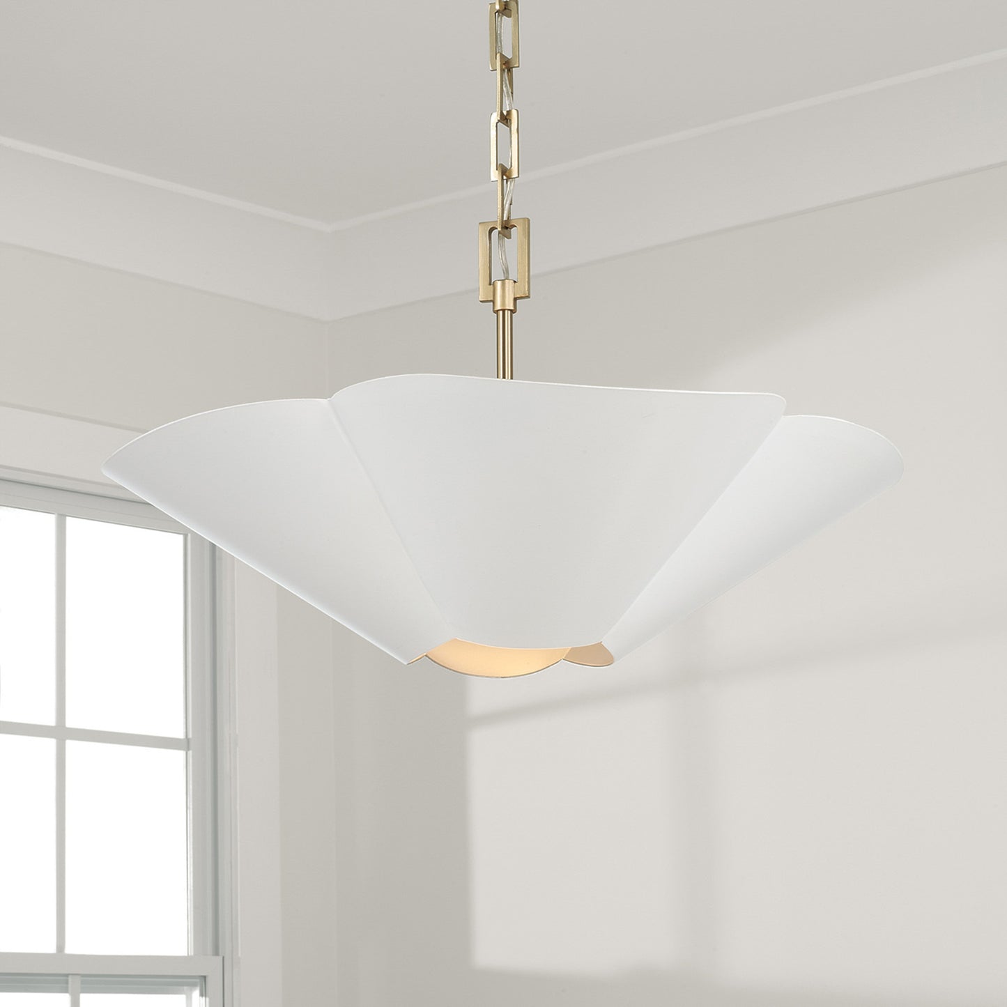 Capital Maeve Medium Dual Mount in Matte Brass and White