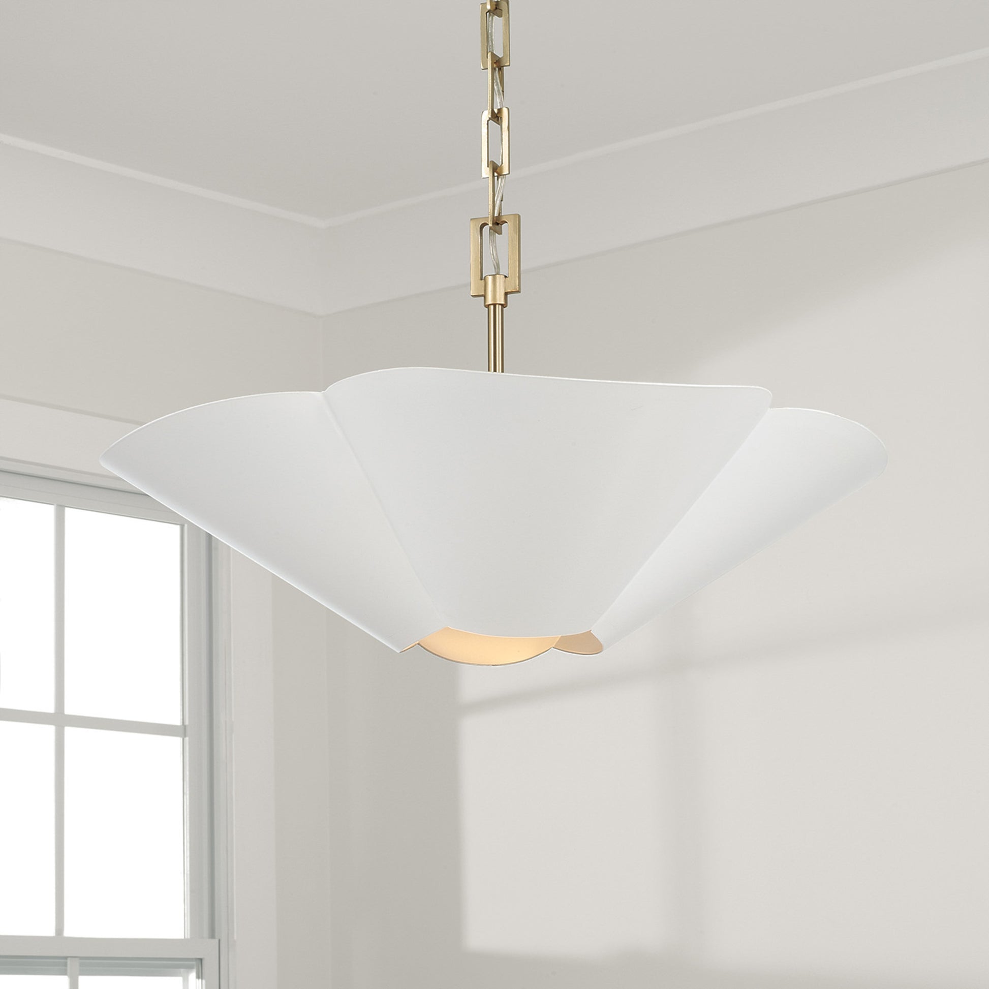 Capital Maeve Medium Dual Mount in Matte Brass and White