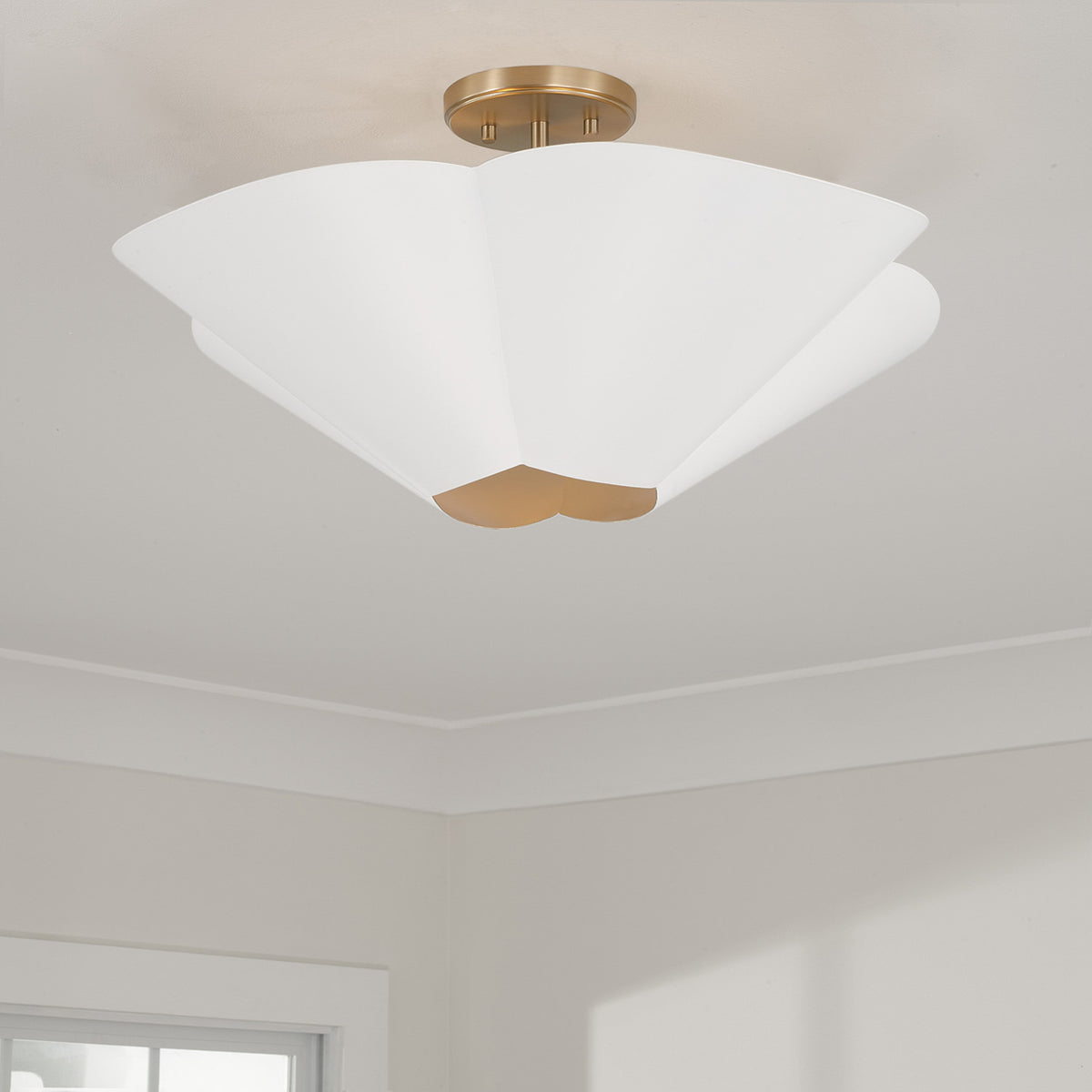 Capital Maeve Medium Dual Mount in Matte Brass and White