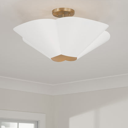 Capital Maeve Medium Dual Mount in Matte Brass and White