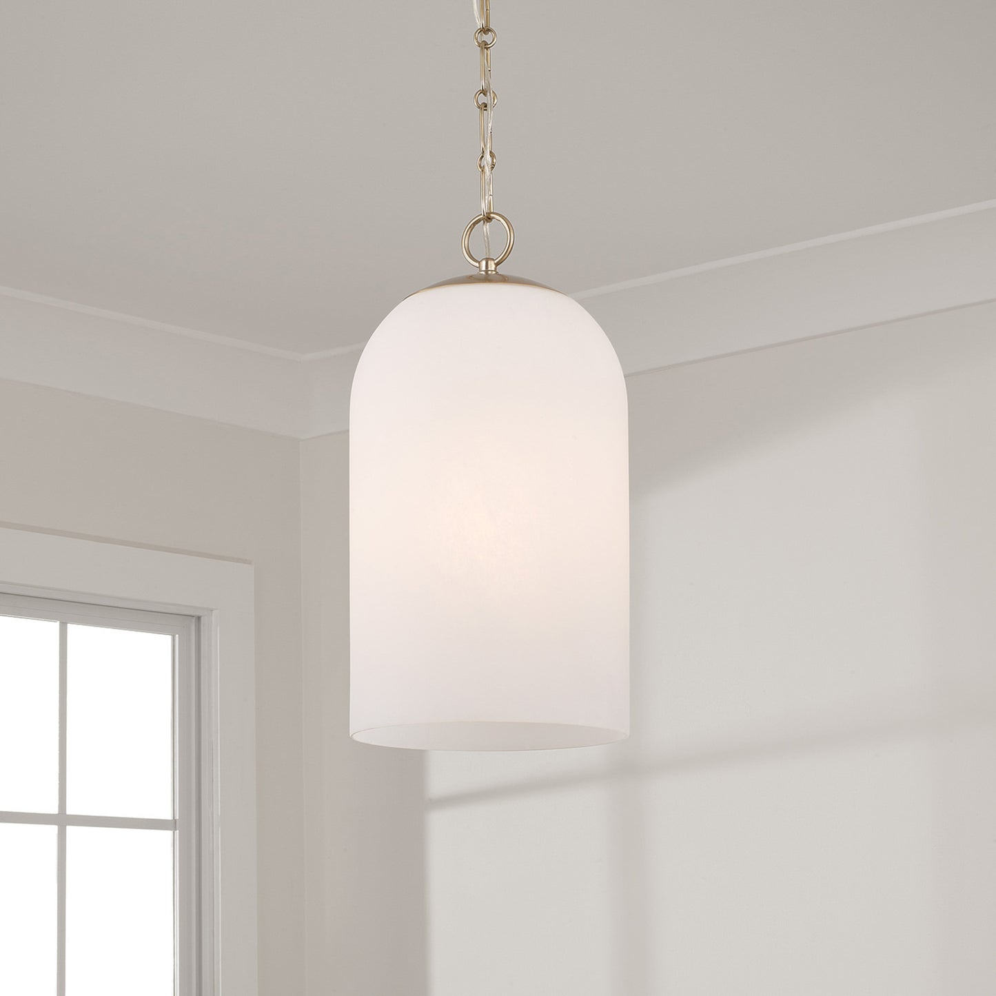 Capital Cleo Capsule Pendant in Matte Brass