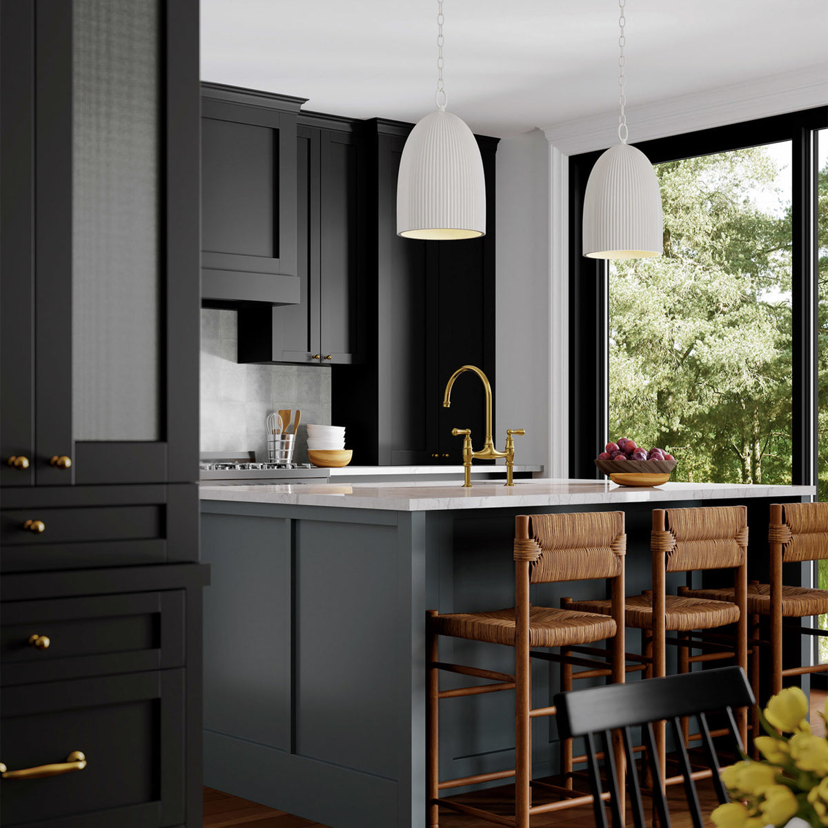 Capital Mallory Pendant in Ceramic White