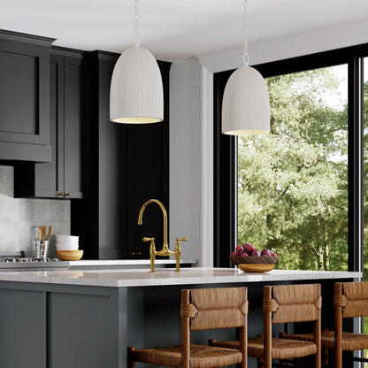 Capital Mallory Pendant in Ceramic White
