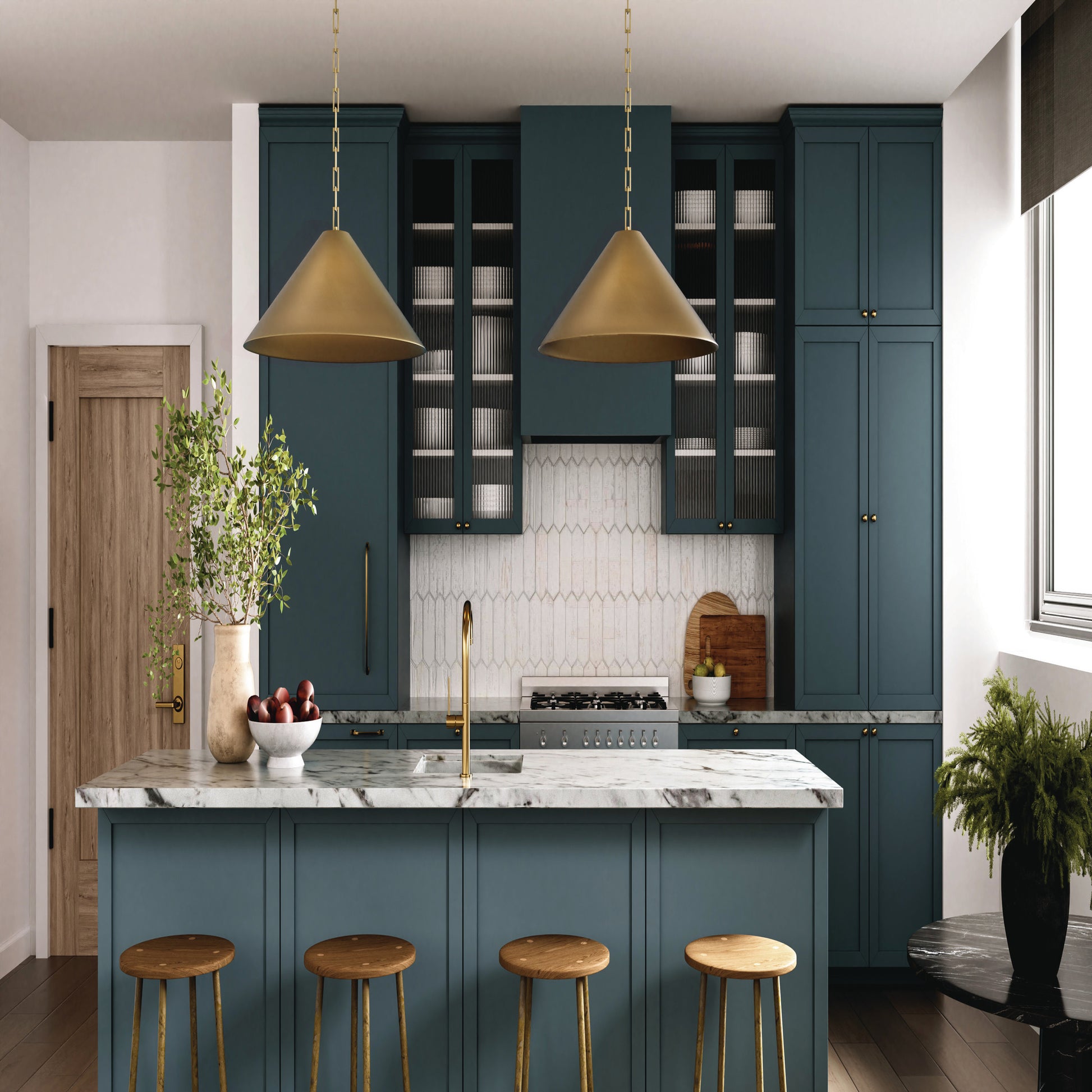 Capital Avery Large Pendant in Aged Brass