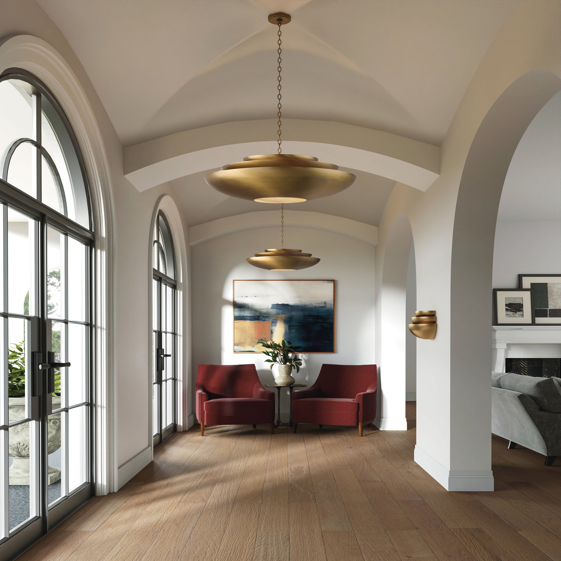 Capital Gia Large Pendant in Aged Brass