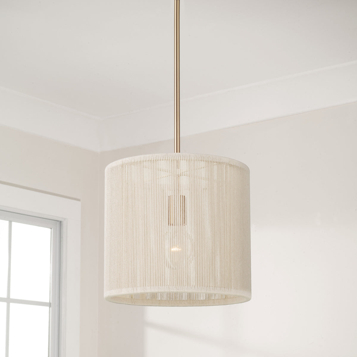 Capital Tara Small Drum Pendant in Matte Brass