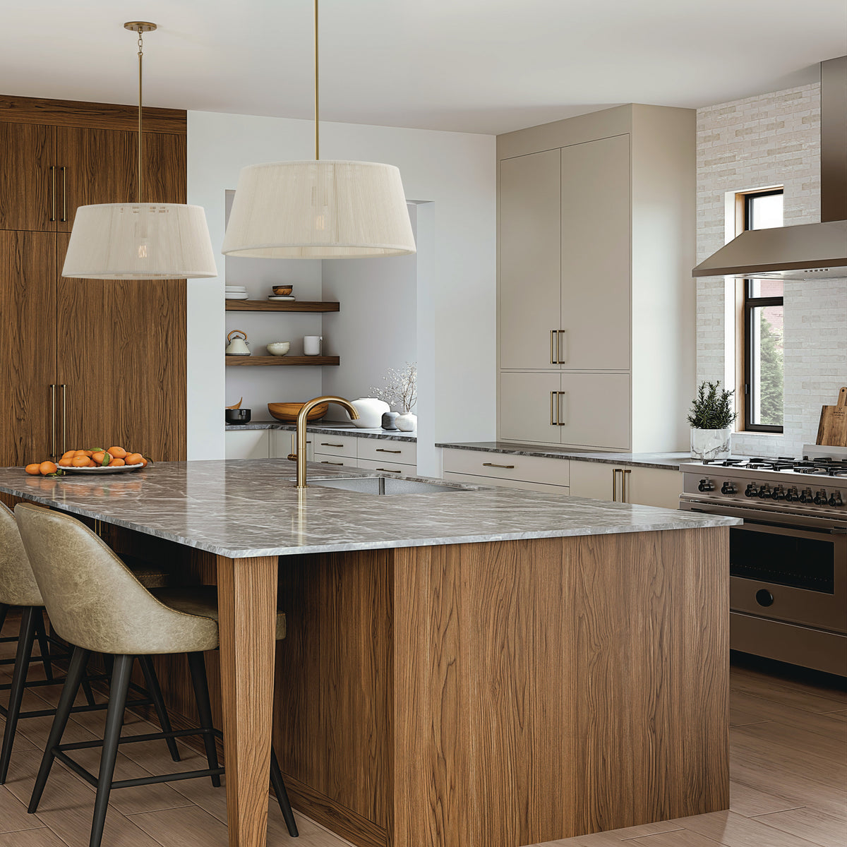 Capital Tara Medium Tapered Pendant in Matte Brass