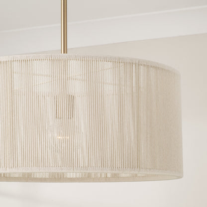 Capital Tara Medium Drum Pendant in Matte Brass