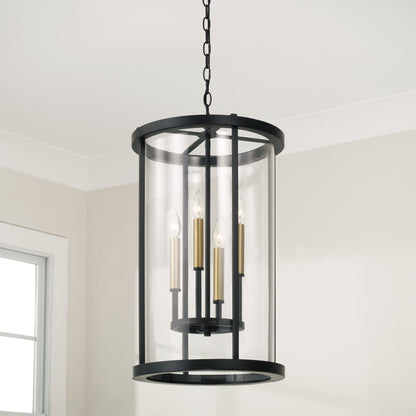 Capital Davis Pendant in Espresso and Brass