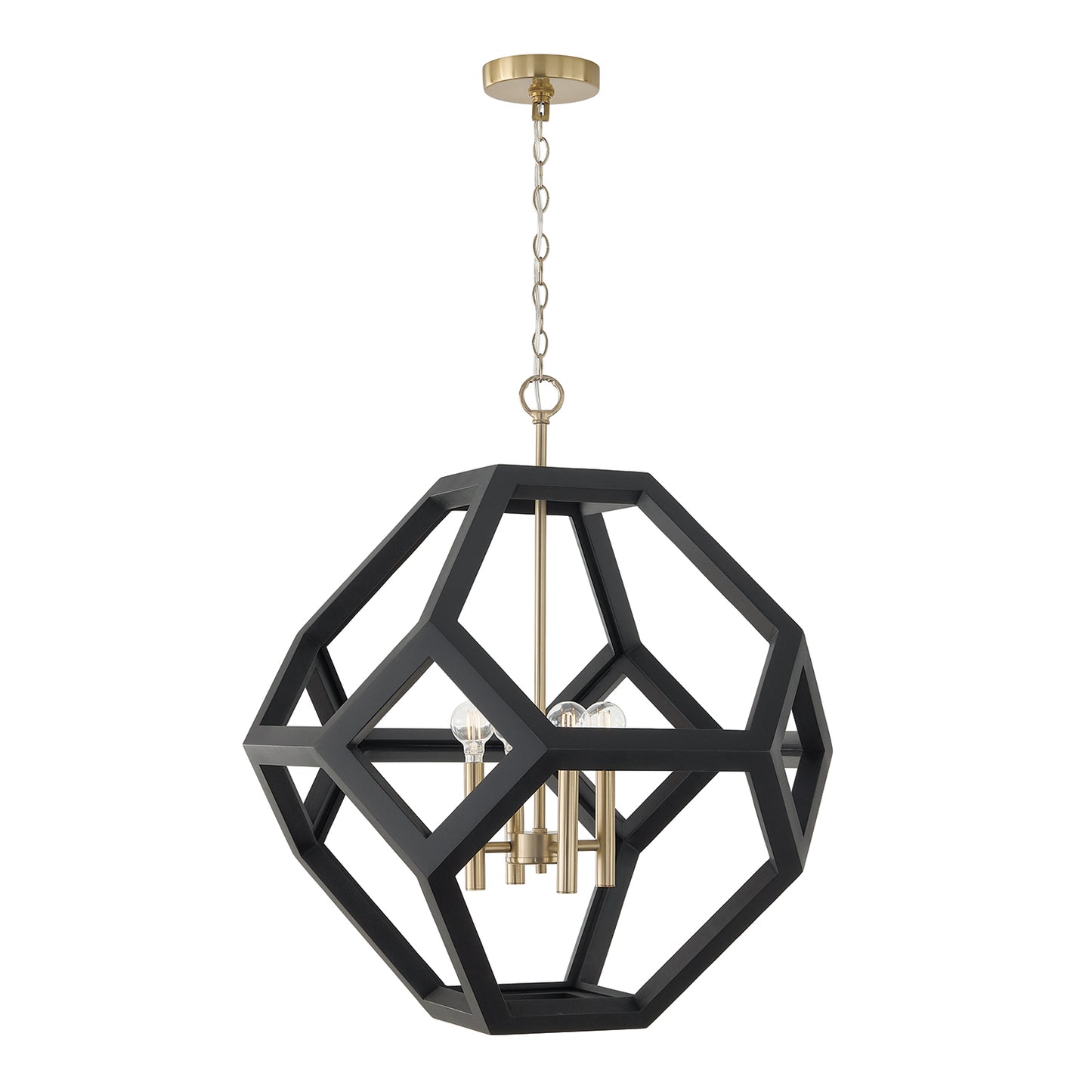Capital Geo Pendant - Flat Black and Matte Brass