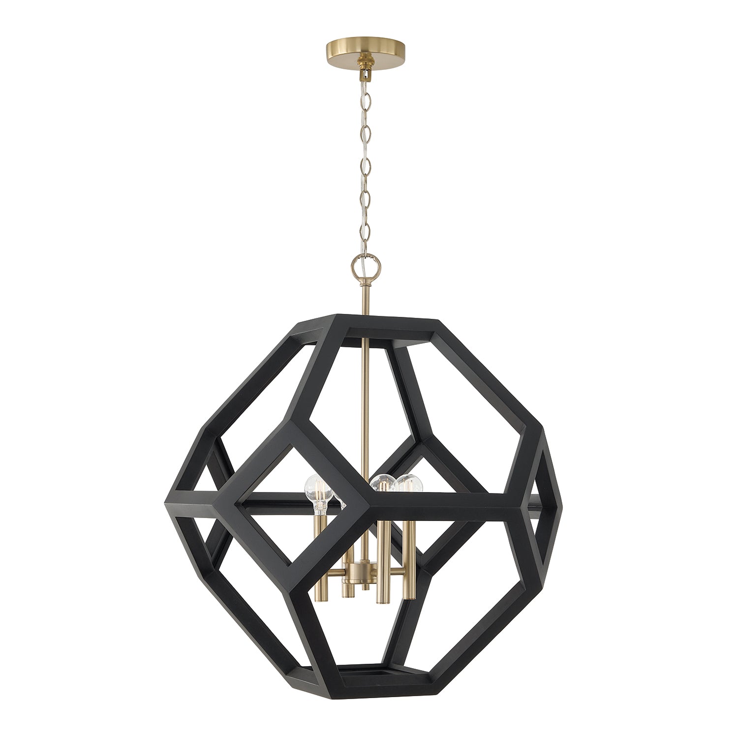 Capital Geo Pendant - Flat Black and Matte Brass