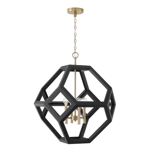 Capital Geo Pendant - Flat Black and Matte Brass