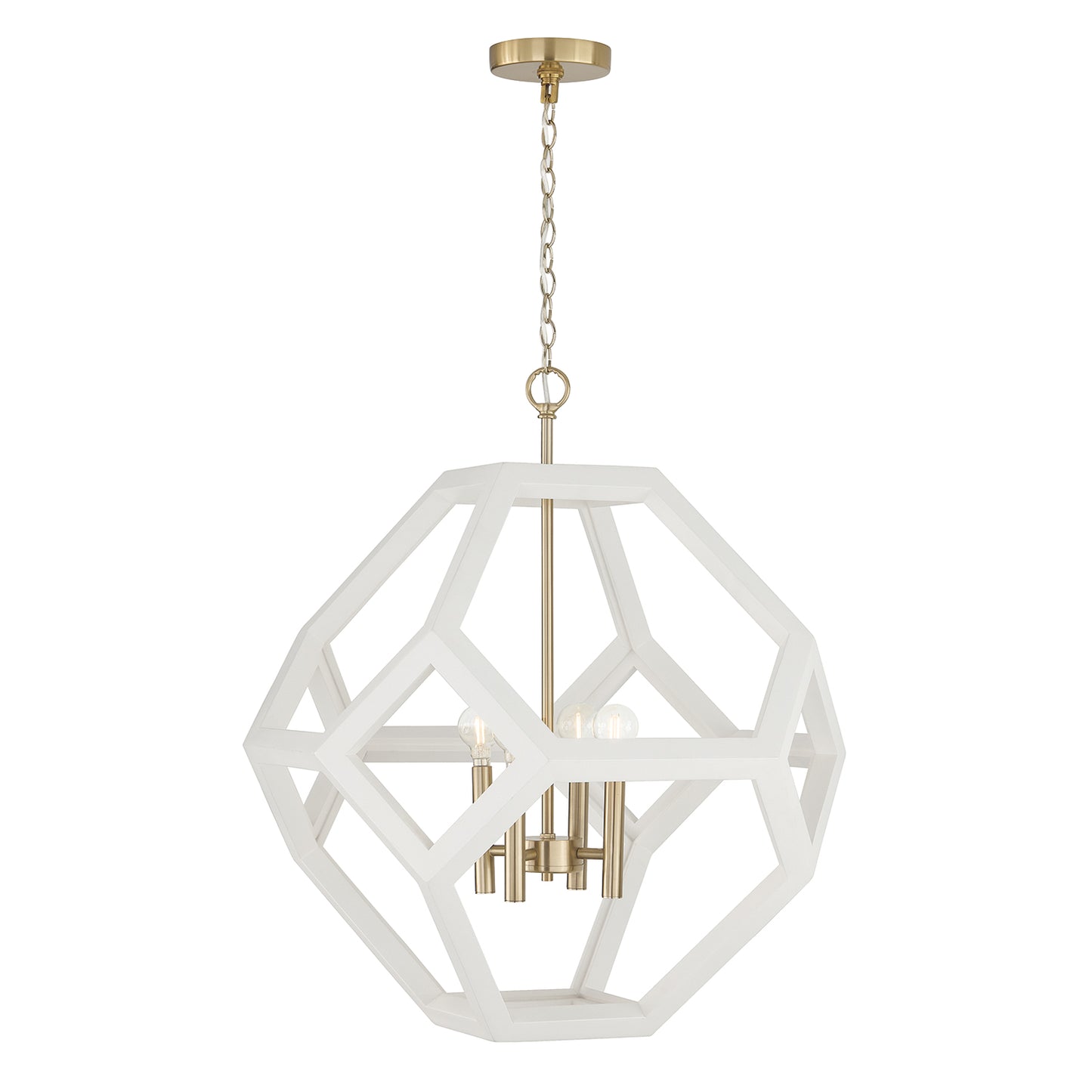 Capital Geo Pendant - Flat White and Matte Brass