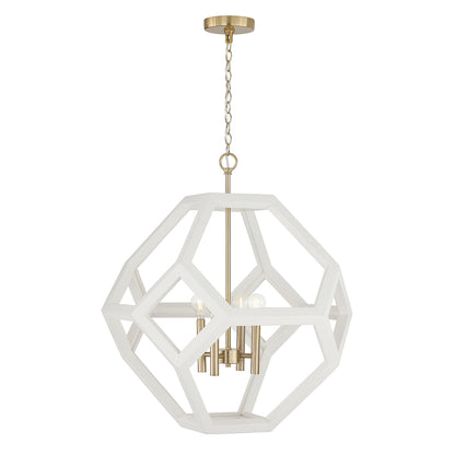 Capital Geo Pendant - Flat White and Matte Brass