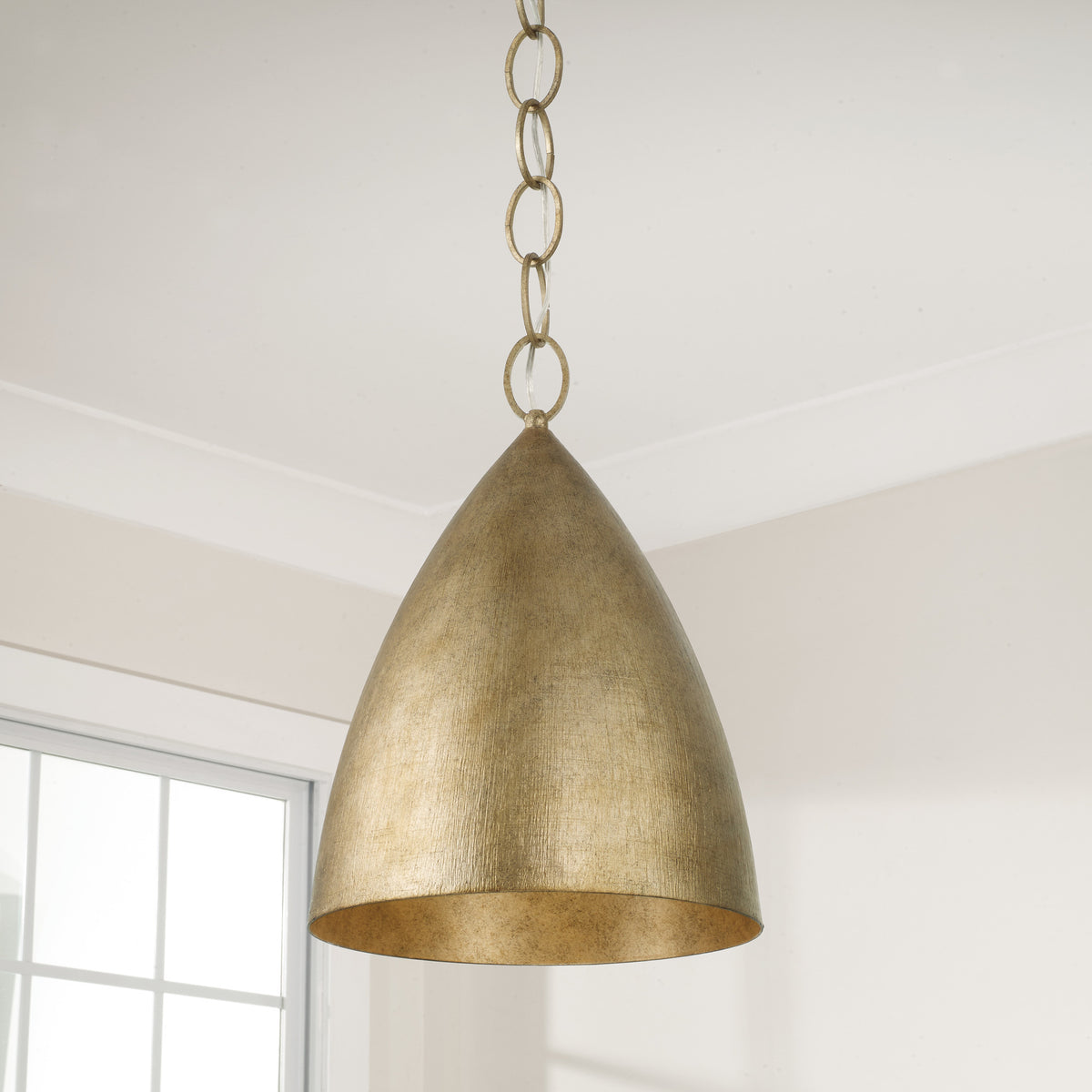 Capital Francesca Small Pendant in Feathered Gold