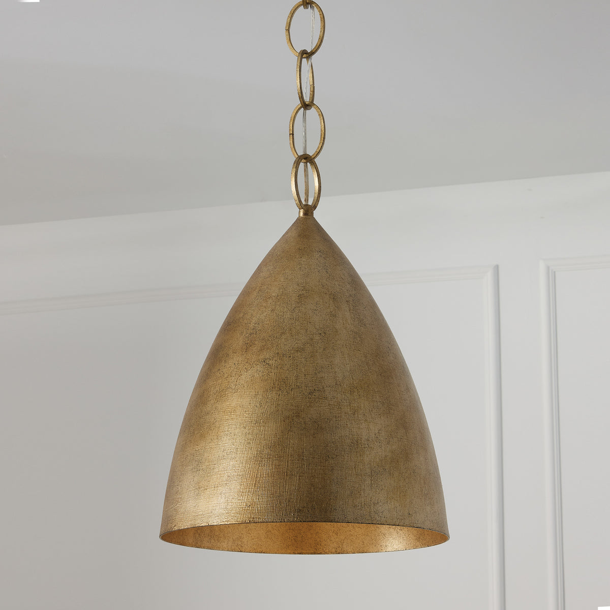 Capital Francesca Small Pendant in Feathered Gold