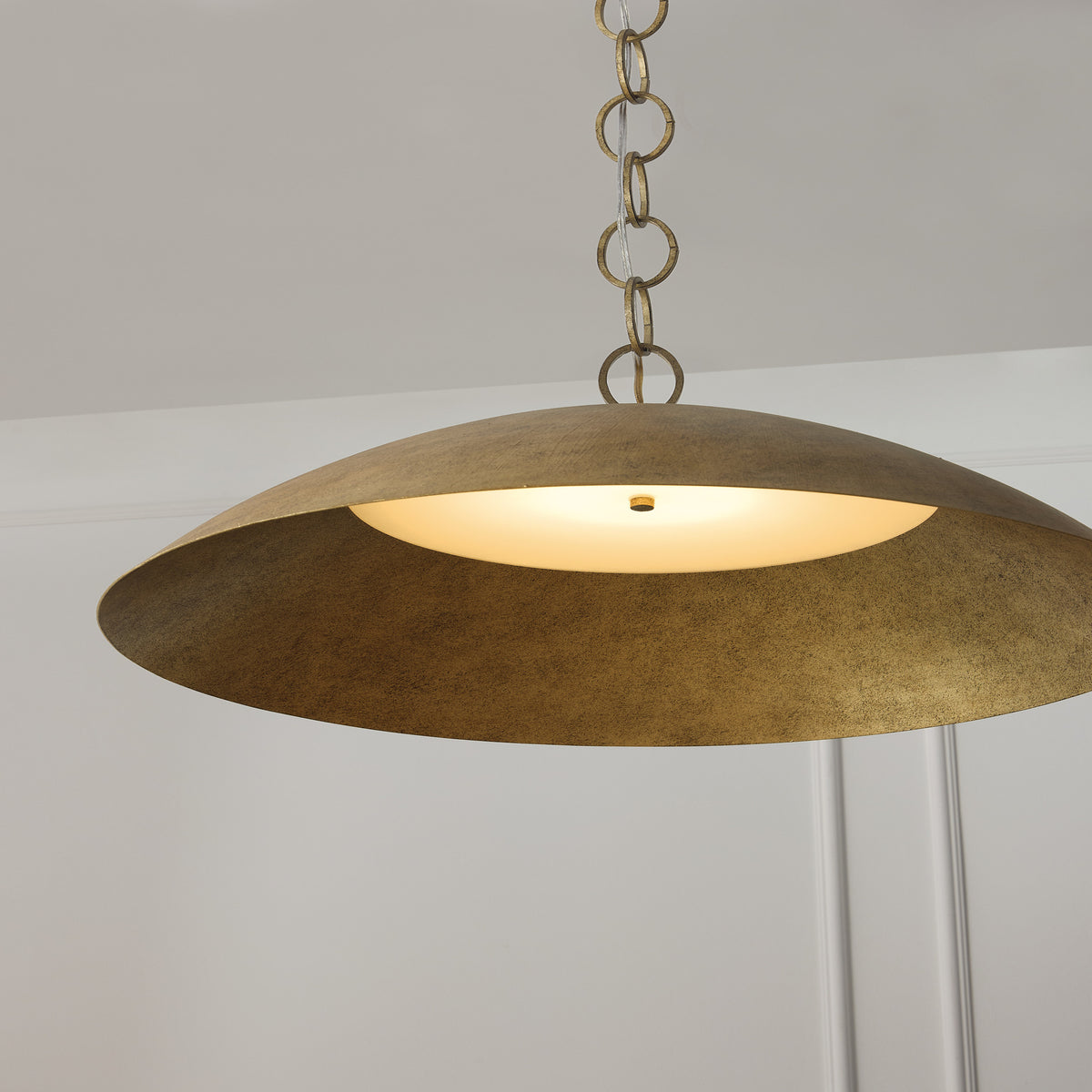 Capital Francesca Medium Pendant in Feathered Gold