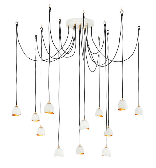 Hinkley Nula Chandelier Shell White, Gold Leaf