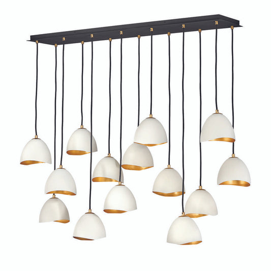 Hinkley Nula Down Chandelier Steel, White, Shell White