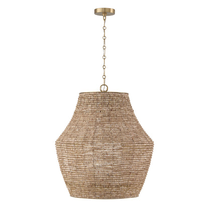 Capital Morada Vase Pendant - Light Fawn and Matte Brass