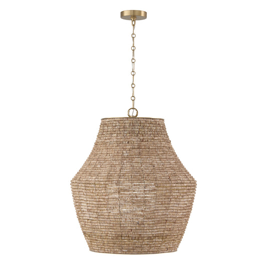 Capital Morada Vase Pendant - Light Fawn and Matte Brass