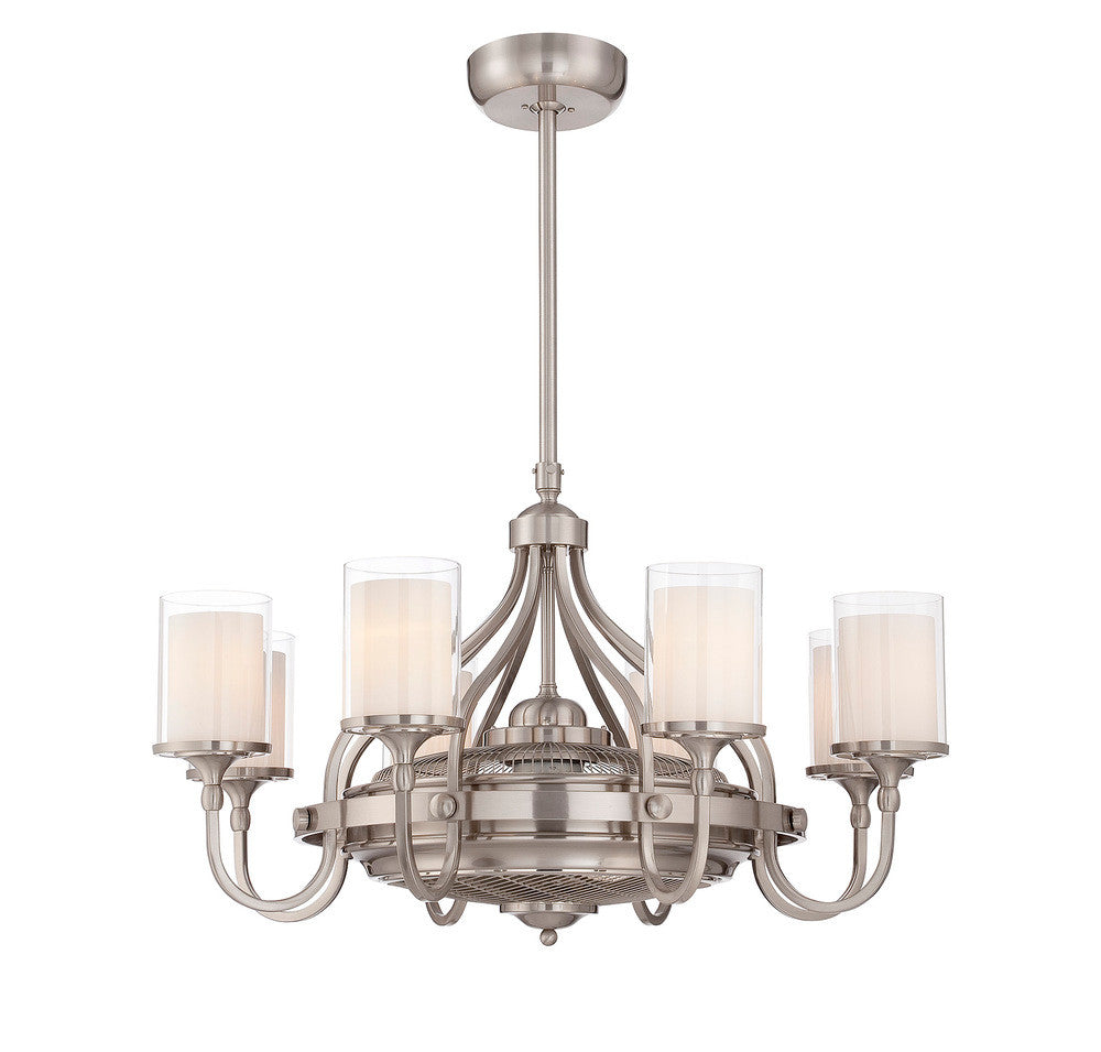 Savoy House Etesian 8-Light Fandelier Satin Nickel