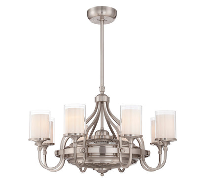 Savoy House Etesian 8-Light Fandelier Satin Nickel