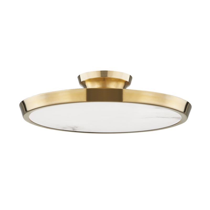 Hudson Valley Draper Flush Mount Aged Brass
