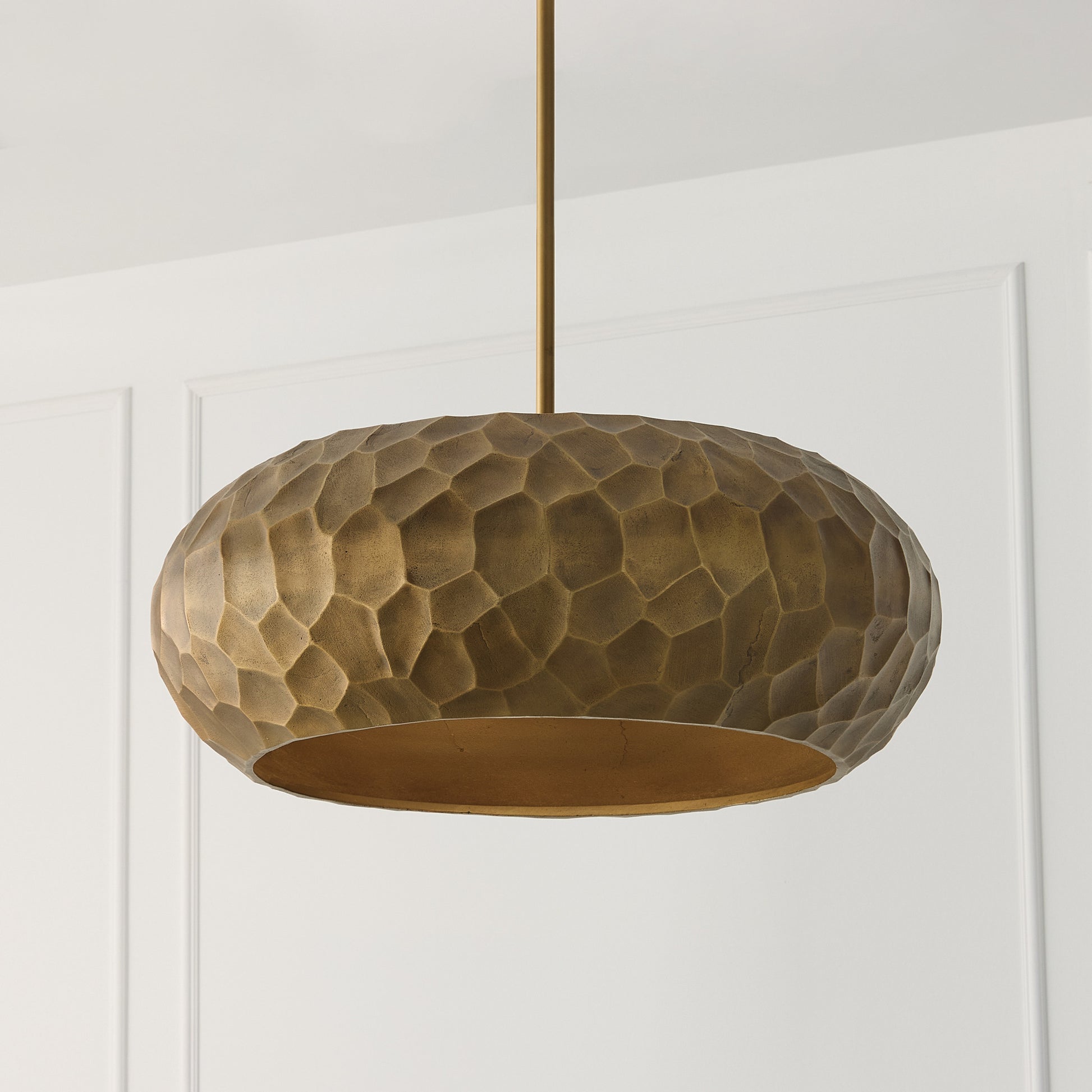 Capital Dorian Pendant in Burnished Patinaed Brass