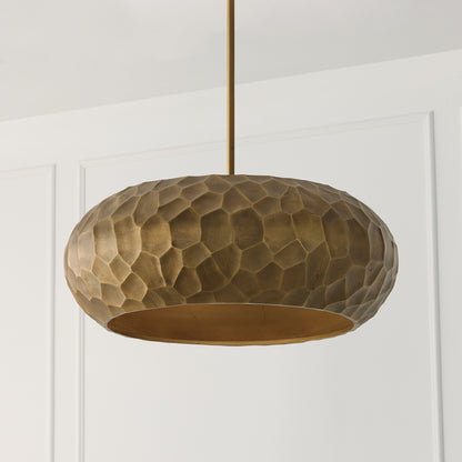 Capital Dorian Pendant in Burnished Patinaed Brass