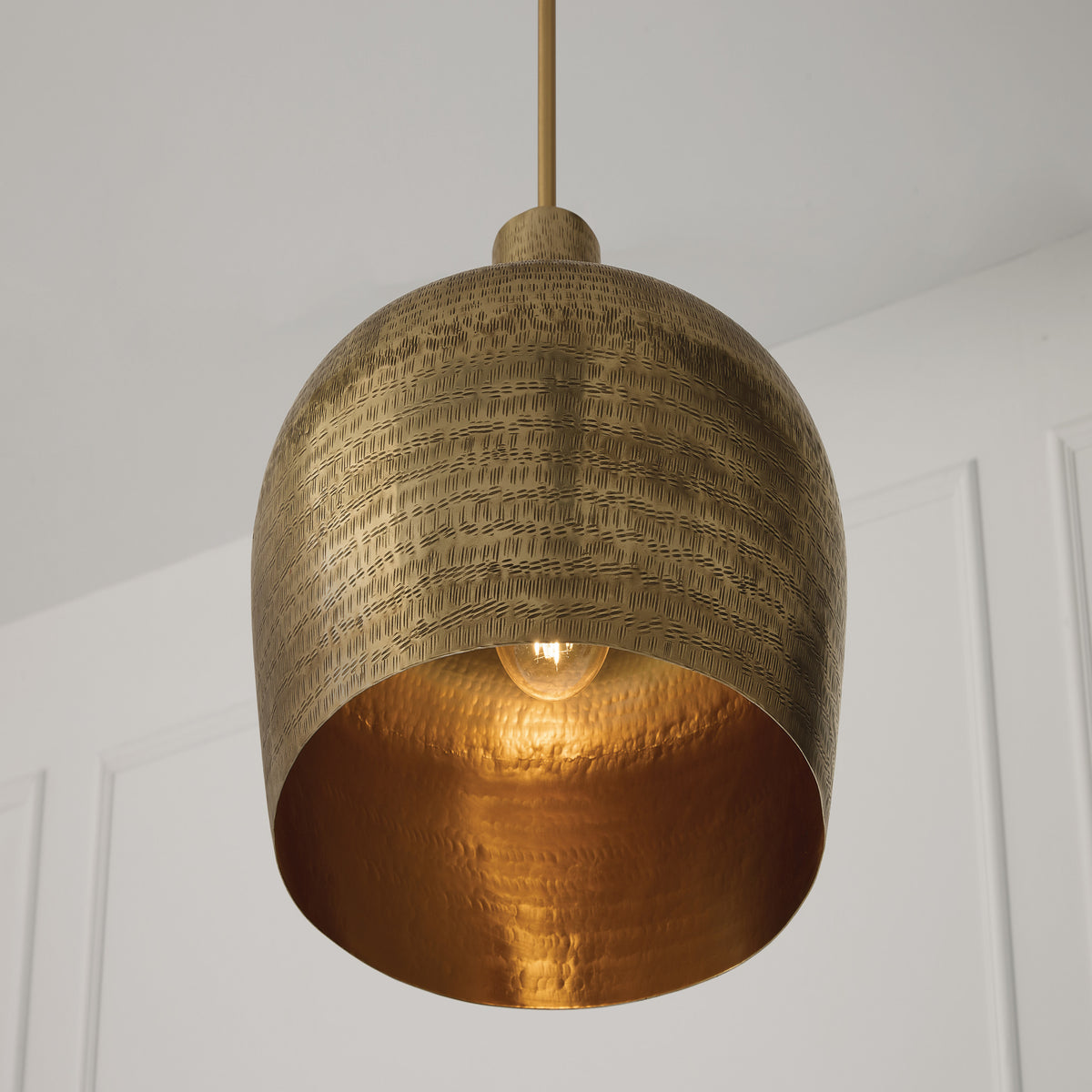 Capital Myriah Small Pendant in Tibetan Hammered Brass