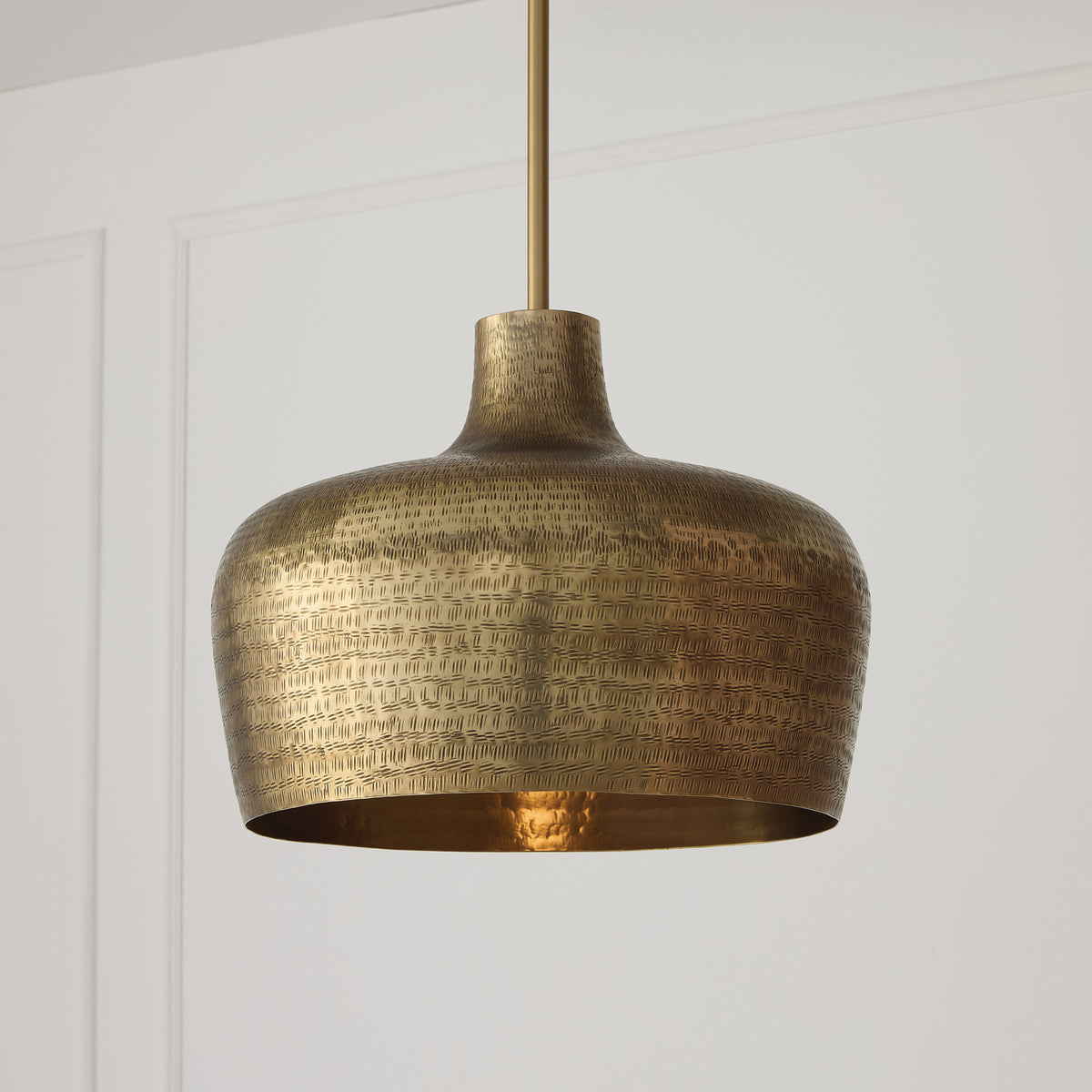 Capital Myriah Small Pendant in Tibetan Hammered Brass