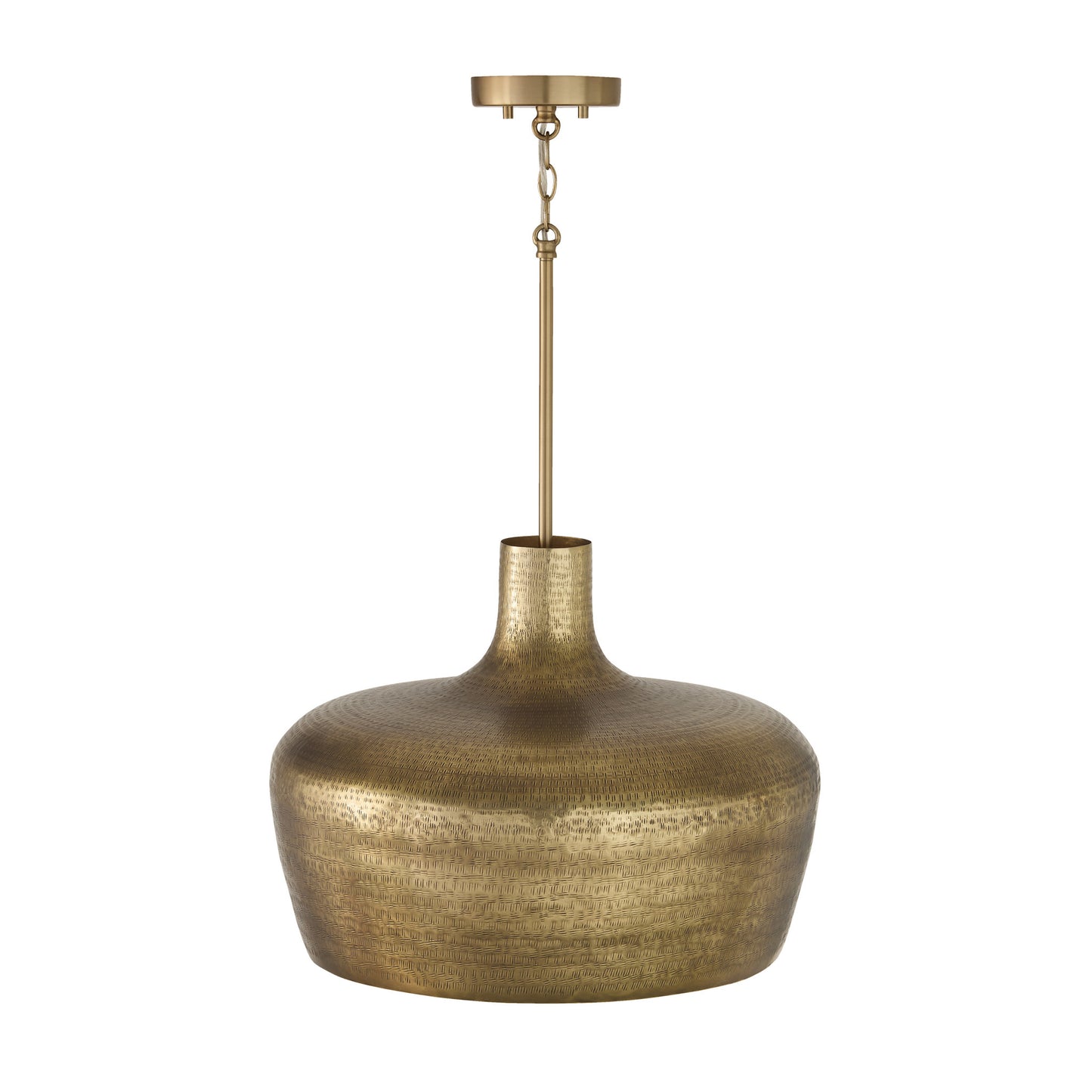Capital Myriah Medium Pendant in Tibetan Hammered Brass