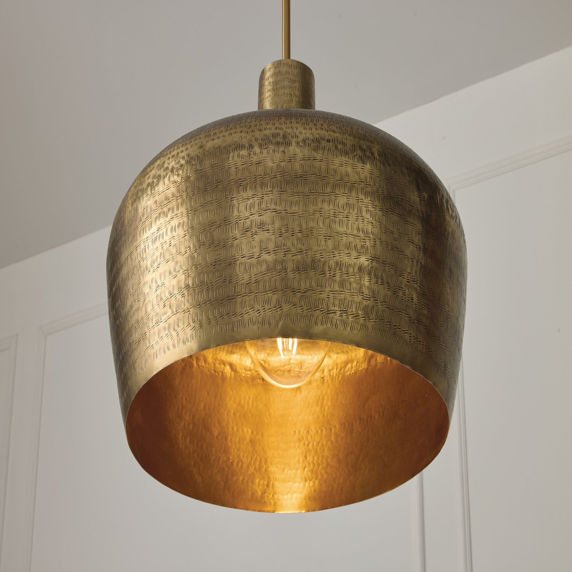 Capital Myriah Medium Pendant in Tibetan Hammered Brass
