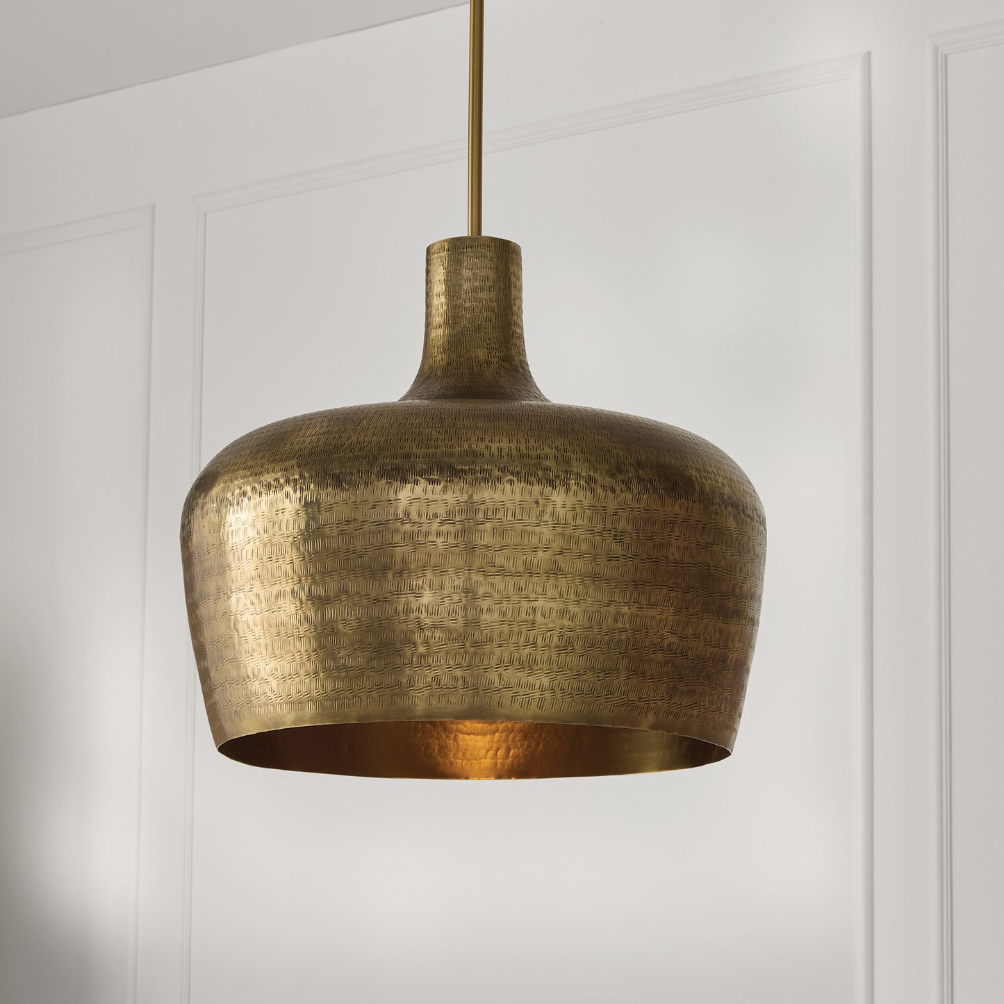Capital Myriah Medium Pendant in Tibetan Hammered Brass