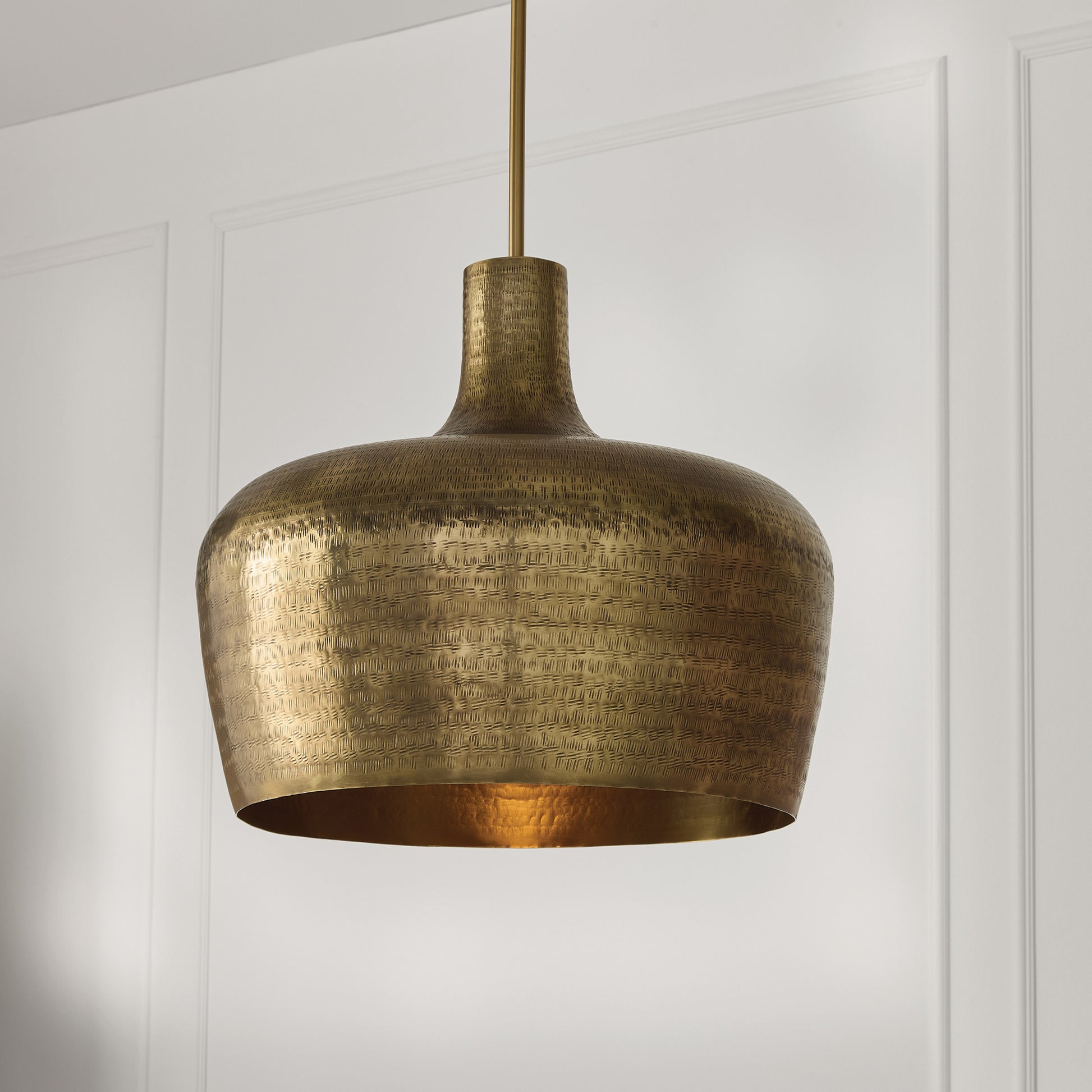 Capital Myriah Medium Pendant in Tibetan Hammered Brass