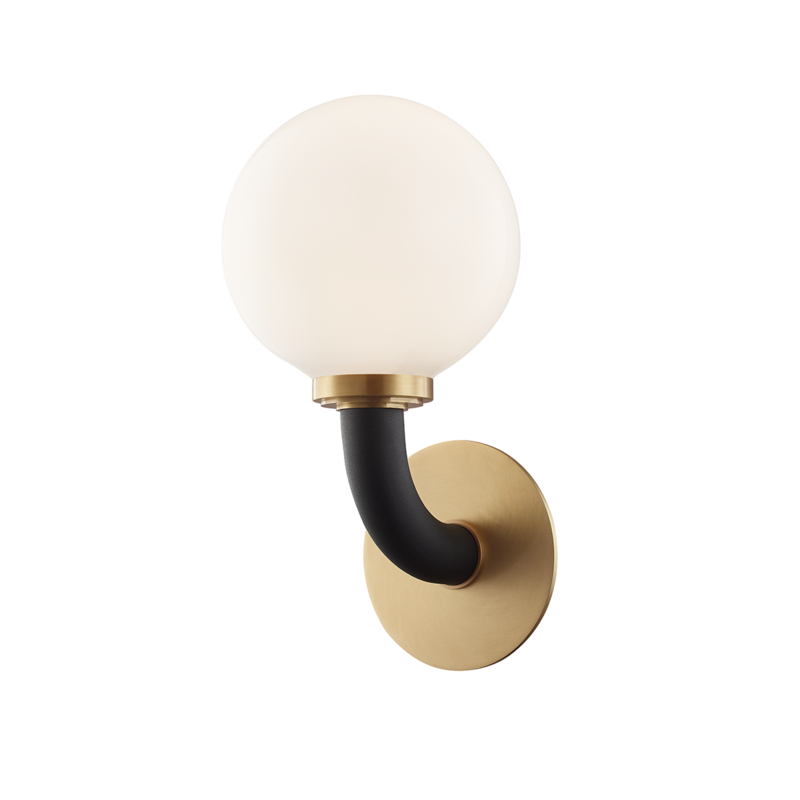 Hudson Valley Werner Wall Sconce Aged Brass, Black