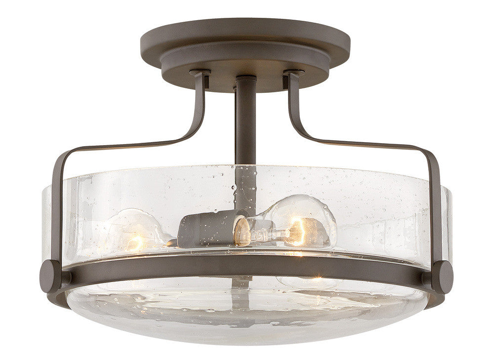 Hinkley Harper Bowl Semi-Flush Mount Black, Steel