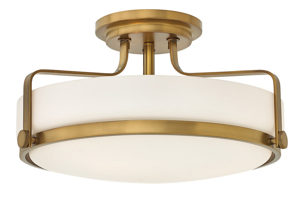 Hinkley Harper Foyer Hall Semi-Flush Mount Brass, Steel, Heritage Brass