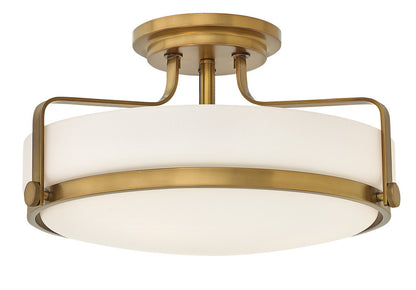 Hinkley Harper Foyer Hall Semi-Flush Mount Brass, Steel, Heritage Brass