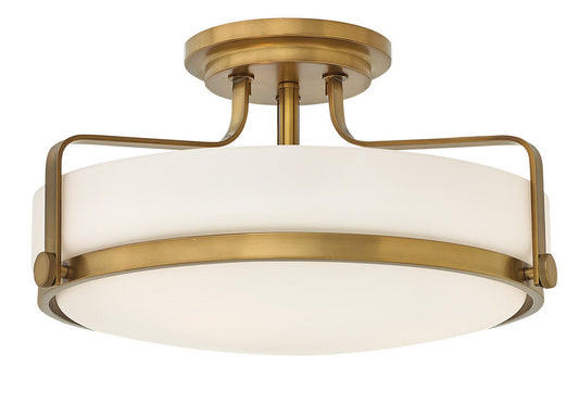 Hinkley Harper Foyer Hall Semi-Flush Mount Brass, Steel, Heritage Brass