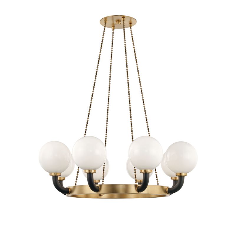 Hudson Valley Werner Pendant Aged Brass, Black