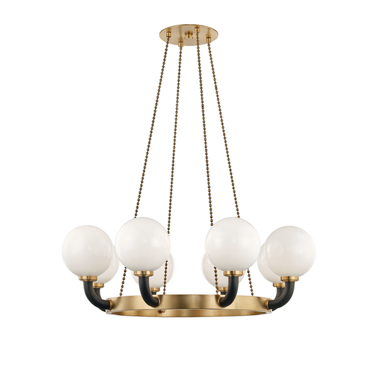 Hudson Valley Werner Pendant Aged Brass, Black