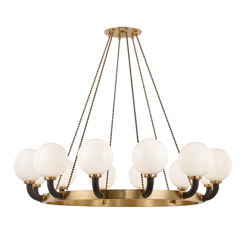 Hudson Valley Werner Pendant Aged Brass, Black