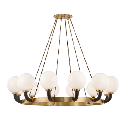 Hudson Valley Werner Pendant Aged Brass, Black