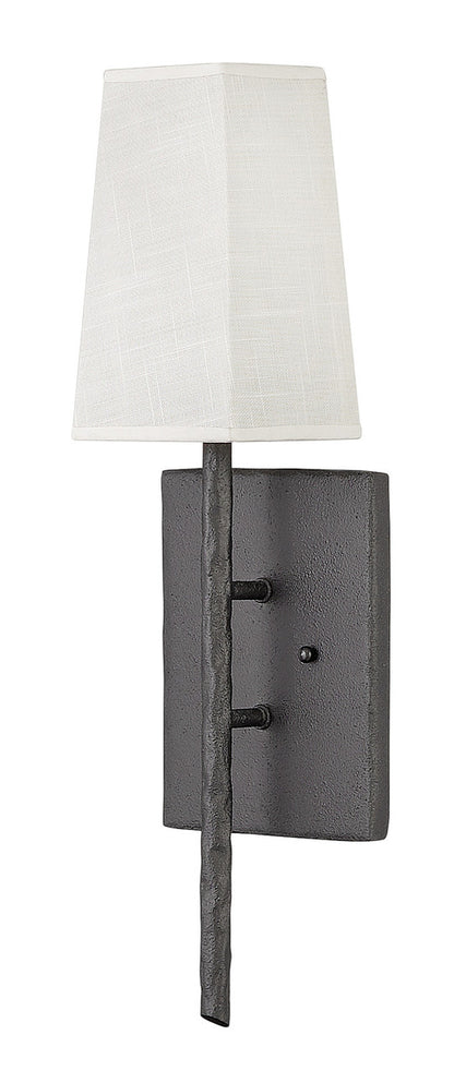Hinkley Tress Bathroom Wall Sconce Black, Steel, Forged Iron