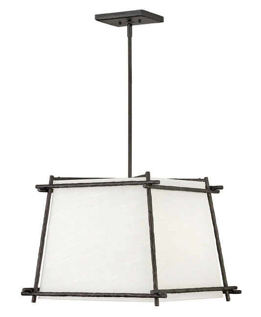Hinkley Tress Down Drum Pendant Forged Iron